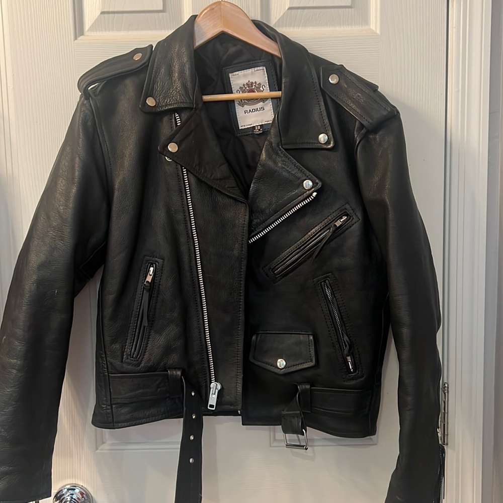FAUX VINTAGE LEATHER JACKET
